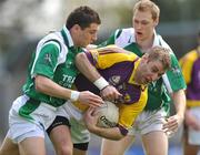 27 April 2008; Matty Forde, Wexford, in action against Ryan McCluskey, left, and Tommy McElroy, Fermanagh. Allianz National Football League, Division 3 Final, Wexford v Fermanagh, Parnell Park, Dublin. Picture credit: Brian Lawless / SPORTSFILE *** Local Caption ***