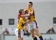 27 April 2008; Wexford's Adrian Flynn, right, celebrates with team-mate Ciaran Long after scoring his side's second goal. Allianz National Football League, Division 3 Final, Wexford v Fermanagh, Parnell Park, Dublin. Picture credit: Brian Lawless / SPORTSFILE *** Local Caption ***