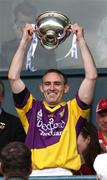 27 April 2008; Wexford captain Colm Morris lifts the cup. Allianz National Football League, Division 3 Final, Wexford v Fermanagh, Parnell Park, Dublin. Picture credit: Oliver McVeigh / SPORTSFILE