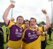 27 April 2008; Wexford's Paddy Colfer, left, Redmond Barry, centre, and David Murphy celebrate after the final whistle. Allianz National Football League, Division 3 Final, Wexford v Fermanagh, Parnell Park, Dublin. Picture credit: Oliver McVeigh / SPORTSFILE