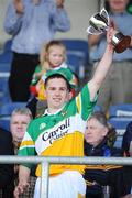 27 April 2008; Offaly captain Ger Rafferty lifts the cup. Allianz National Football League, Division 4 Final, Tipperary v Offaly, O'Moore Park, Portlaoise, Co. Laois. Picture credit: Matt Browne / SPORTSFILE *** Local Caption ***