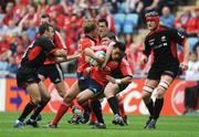 27 April 2008; Lifeimi Mafi, Munster, is tackled by Kameli Ratuvou, Saracens. Heineken Cup Semi-Final, Saracens v Munster, Ricoh Arena, Coventry, England. Picture credit: Stephen McCarthy / SPORTSFILE *** Local Caption ***