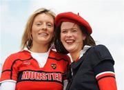 27 April 2008; Munster supporters Emily O'Driscoll, left, from Ovens, Co. Cork, and Ruth O'Neill, from Bishopstown, Co. Cork, before the game. Heineken Cup Semi-Final, Saracens v Munster, Ricoh Arena, Coventry, England. Picture credit: Stephen McCarthy / SPORTSFILE *** Local Caption ***
