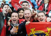27 April 2008; Munster supporters celebrate after the game. Heineken Cup Semi-Final, Saracens v Munster, Ricoh Arena, Coventry, England. Picture credit: Stephen McCarthy / SPORTSFILE *** Local Caption ***