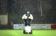 29 September 2000; Bohemians groundsman Paddy Deegan lines the pitch prior to the start of the game. eircom League Premier Division, Bohemians v Bray Wanderers, Dalymount Park, Dublin. Picture credit: David Maher / SPORTSFILE