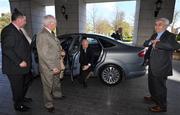 29 April 2008; New Republic of Ireland manager Giovanni Trappatoni arrives at the Four Seasons Hotel ahead of his unveiling at a press conference on Thursday. Ballsbridge, Dublin. Picture credit: Brendan Moran / SPORTSFILE *** Local Caption ***