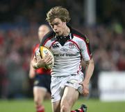 30 April 2008; Andrew Trimble, Ulster, runs in his side's third try. Magners League, Ulster v Munster, Ravenhill Park, Belfast, Co. Antrim. Picture credit: Oliver McVeigh / SPORTSFILE