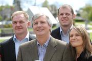 1 May 2008; Members of 'The Sunday Game' team, from left, Pete Finnerty, Michael Lyster, Anthony Tohill and Clare MacNamara at a photocall to celebrate the 30th year of RTE's 'The Sunday Game'. RTE, Donnybrook, Dublin. Picture credit: Stephen McCarthy / SPORTSFILE