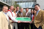 1 May 2008; Members of 'The Sunday Game' team, front row, Tommy Lyons, Micheal O'Muircheartaigh, Evanne Ni Chuilinn, Anthony Tohill, Michael Lyster, Tony Davis, Kevin McStay, Joanne Cantwell and Thomas Mulcahy at a photocall to celebrate the 30th year of RTE's 'The Sunday Game'. RTE, Donnybrook, Dublin. Picture credit: Stephen McCarthy / SPORTSFILE