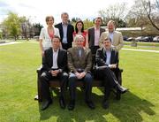1 May 2008; Members of 'The Sunday Game' football coverage team, back row, from left, Evanne Ni Chuilinn, Anthony Tohill, Joanne Cantwell, Tony Davis and Tommy Lyons. Front row, from left, Bernard Flynn, Michael Lyster and Kevin McStay a photocall to celebrate the 30th year of RTE's 'The Sunday Game'. RTE, Donnybrook, Dublin. Picture credit: Stephen McCarthy / SPORTSFILE
