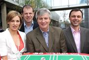 1 May 2008; Members of 'The Sunday Game' team, from left, Evanne Ni Chuilinn, Anthony Tohill, Michael Lyster and Tony Davis at a photocall to celebrate the 30th year of RTE's 'The Sunday Game'. RTE, Donnybrook, Dublin. Picture credit: Stephen McCarthy / SPORTSFILE