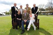 1 May 2008; Members of 'The Sunday Game' hurling coverage team, back row, from left, Pete Finnerty, Davy Fitzgerald, Thomas Mulcahy, and Anthony Daly. Front row, from left, Clare MacNamara, Michael Lyster and Evanne Ni Chuilinn a photocall to celebrate the 30th year of RTE's 'The Sunday Game'. RTE, Donnybrook, Dublin. Picture credit: Stephen McCarthy / SPORTSFILE