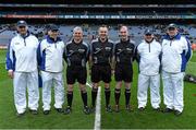 28 March 2015; Match referee Diarmuid Kirwan with his umpires and officials before the game. Allianz Hurling League, Division 1, Quarter-Final, Dublin v Limerick. Croke Park, Dublin. Picture credit: Ray McManus / SPORTSFILE