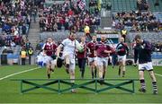 17 March 2015; The Slaughtneil team make their way to the bench. AIB GAA Football All-Ireland Senior Club Championship Final, Corofin, Co Galway, v Slaughtneil, Co Derry. Croke Park, Dublin. Picture credit: Ray McManus / SPORTSFILE