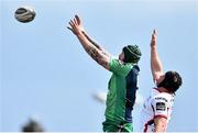11 April 2015; Aly Muldowney, Connacht, contests a lineout with Franco van der Merwe, Ulster. Guinness PRO12, Round 19, Connacht v Ulster, Sportsground, Galway. Picture credit: Ramsey Cardy / SPORTSFILE