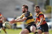 11 April 2015; Shane O'Leary, Young Munster, in action against Mark Roche, Lansdowne. Ulster Bank League, Division 1A, Young Munster v Lansdowne. Tom Clifford Park, Limerick. Picture credit: Diarmuid Greene / SPORTSFILE