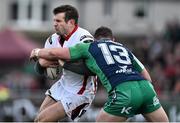 11 April 2015; Jared Payne, Ulster, is tackled by Robbie Henshaw, Connacht. Guinness PRO12, Round 19, Connacht v Ulster, Sportsground, Galway. Picture credit: Ramsey Cardy / SPORTSFILE
