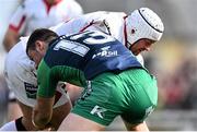 11 April 2015; Rory Best, Ulster, is tackled by Robbie Henshaw, Connacht. Guinness PRO12, Round 19, Connacht v Ulster, Sportsground, Galway. Picture credit: Ramsey Cardy / SPORTSFILE
