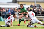 11 April 2015; Matt Healy, Connacht, is tackled by Franco van der Merwe, Ulster. Guinness PRO12, Round 19, Connacht v Ulster, Sportsground, Galway. Picture credit: Ramsey Cardy / SPORTSFILE
