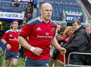 11 April 2015; Paul O'Connell, Munster, makes his way out on to the pitch. Guinness PRO12, Round 19, Edinburgh v Munster, BT Murrayfield Stadium, Edinburgh, Scotland. Picture credit: Kenny Smith / SPORTSFILE
