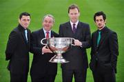 29 April 2008; At the launch of the GAA All-Ireland Senior Football Championship 2008, supported by Toyota, Vodafone and Ulster Bank, are, from left, Dublin captain Alan Brogan, Nickey Brennan, President of the GAA, Charles Butterworth, Managing Director, Vodafone, and Kerry captain Paul Galvin. Croke Park, Dublin. Picture credit: Brendan Moran / SPORTSFILE