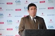 29 April 2008; At the launch of the GAA All-Ireland Senior Football Championship 2008, supported by Toyota, Vodafone and Ulster Bank is MC Des Cahill. Croke Park, Dublin. Picture credit: Brendan Moran / SPORTSFILE