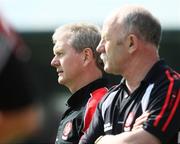 27 April 2008; Derry manager Paddy Crozier, left, and his assistant Peter Doherty. Allianz National Football League, Division 1 Final, Kerry v Derry, Parnell Park, Dublin. Picture credit: Oliver McVeigh / SPORTSFILE