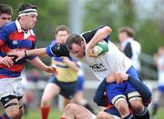 3 May 2008; Merle O'Connor, Cork Constitution, is tackled by Martin Garvey, Clontarf. AIB All-Ireland League Division 1 Semi-Final, Cork Constitution v Clontarf. Temple Hill, Cork. Picture credit; Matt Browne / SPORTSFILE