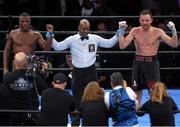 11 April 2015; Peter Quillin and Andy Lee after their draw middleweight fight. Barclays Center, Brooklyn, New York, USA. Picture credit: Tim Hunger / SPORTSFILE World Boxing Organization