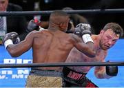 11 April 2015; Peter Quillin in action against Andy Lee during their middleweight fight. Barclays Center, Brooklyn, New York, USA. Picture credit: Tim Hunger / SPORTSFILE World Boxing Organization