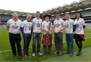 13 April 2015; Kildare footballer Emmet Bolton and hurler Paddy McKenna were on hand to help launch Kildare GAA’s first ever county music festival “Kildare Goes Country” at Croke Park today. The concert itself takes place on Sunday June 14th at 2 pm in St. Conleth’s Park, Newbridge with well known artists such as Michael English, Crystal Swing, Mike Denver, Declan Nerney, Liam Kett, Johnny Peters, Johnny Costello, Jimmy Buckley, Lisa McHugh, Tara Shamrock and The Conquerors all performing, ensuring that the event will be one to remember. Tickets are priced at €20 prior to the event (€25 on the day) and are available through www.tickets.ie or phone 045 431894 or email kildaregoescountry@gmail.com Pictured from left, Johnny Costello, Johnny Peters, Kildare hurler Paddy McKenna, Liam Kett, Kildare footballer Emmet Bolton, Michael English and Lisa McHugh at the launch. Croke Park, Dublin. Picture credit: Piaras O Midheach / SPORTSFILE
