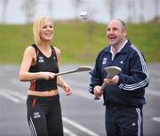 5 May 2008; Former Tipperary great John Leahy with model Sarah McGovern at the launch of the 2008 Lifestyle Sports adidas Dublin Marathon. The marathon will be held on the Bank Holiday Monday, 27 October, 2008. Lifestyle Sports, Blanchardstown Fashion Park, Blanchardstown, Dublin. Picture credit: David Maher / SPORTSFILE