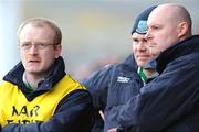 20 April 2008; Fermanagh manager Malachy O'Rourke, right, with his selectors Leo McBride, left, and Peter Leonard. Allianz National Football League, Division 3, Round 7, Down v Fermanagh, Pairc Esler, Newry, Co. Down. Picture credit: Matt Browne / SPORTSFILE *** Local Caption ***