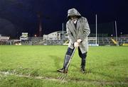 2 February 2008; Sean McCumhaills vice chairman Brendan Dunnion spikes the pitch before the game. Allianz National Football League, Division 1, Round 1, Donegal v Kerry, Fr. Tierney Park, Ballyshannon, Co. Donegal. Picture credit: Oliver McVeigh / SPORTSFILE