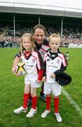 9 May 2008; Ulster's David Humphrey's along with his children, Katie and James, comes on to the Ravenhill Park pitch for his final game. Magners League, Ulster v Cardiff Blues, Ravenhill Park, Belfast, Co. Antrim. Picture credit: Oliver McVeigh / SPORTSFILE