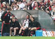 9 May 2008; Ulster's David Humphrey, on the bench after coming off the Ravenhill Park pitch for his final game. Magners League, Ulster v Cardiff Blues, Ravenhill Park, Belfast, Co. Antrim. Picture credit: Oliver McVeigh / SPORTSFILE