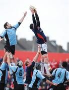 10 May 2008; Donnacha Ryan, Munster, takes the ball in the lineout against Johnnie Beattie, Glasgow Warriors. Magners League, Munster v Glasgow Warriors, Musgrave Park, Cork. Picture credit: Matt Browne / SPORTSFILE