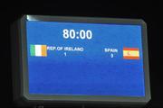 10 May 2008; The scoreboard at full time. UEFA European Under-17 Championship Group B, Republic of Ireland v Spain, Mardan Sport Complex, Antalya, Turkey. Picture credit: Pat Murphy / SPORTSFILE