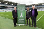 15 April 2015; Ard Stiúrthoir of the GAA Paraic Duffy with Tom Meagher and Alan O'Neill, from White Ribbon Ireland, in attendance at the announcement of the GAA charities for 2015. Croke Park, Dublin. Picture credit: Matt Browne / SPORTSFILE