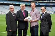 15 April 2015; Ard Stiúrthoir of the GAA Paraic Duffy with, from left, Kieran O'Leary, Dublin footballer Kevin Nolan and Gary Brady, all from Diabetes Ireland, in attendance at the announcement of the GAA charities for 2015. Croke Park, Dublin. Picture credit: Matt Browne / SPORTSFILE