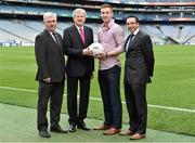 15 April 2015; Ard Stiúrthoir of the GAA Paraic Duffy with, from left, Kieran O'Leary, Dublin footballer Kevin Nolan and Gary Brady, all from Diabetes Ireland, in attendance at the announcement of the GAA charities for 2015. Croke Park, Dublin. Picture credit: Matt Browne / SPORTSFILE