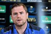 16 April 2015; Leinster's Jamie Heaslip during a press conference at Leinster Rugby Offices, UCD, Belfield, Dublin. Picture credit: Ramsey Cardy / SPORTSFILE