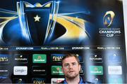 16 April 2015; Leinster's Jamie Heaslip during a press conference at Leinster Rugby Offices, UCD, Belfield, Dublin. Picture credit: Ramsey Cardy / SPORTSFILE