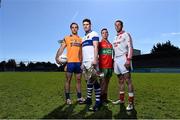 16 April 2015; In attendance at the 2015 Dublin Club Senior Football Championships launch are, from left to right, Na Fianna's Tomás Brady, St. Vincent’s Diarmuid Connolly, Ballymun Kickhams Alan Hubbard and St. Brigids Shane Supple. Parnell Park, Dublin. Picture credit: Ramsey Cardy / SPORTSFILE