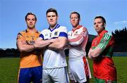 16 April 2015; In attendance at the 2015 Dublin Club Senior Football Championships launch are, from left to right, Na Fianna's Tomás Brady, St. Vincent’s Diarmuid Connolly, St. Brigids Shane Supple and Ballymun Kickhams Alan Hubbard. Parnell Park, Dublin. Picture credit: Ramsey Cardy / SPORTSFILE