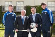 16 April 2015; The Irish Sports Council and the GPA today announced grants for 2015. In attendance at the announcement are, from left, Waterford hurler Pauric Mahony, Minister of State for Tourism and Sport, Michael Ring TD, Dessie Farrell, Chief Executive of the GPA, and Galway footballer Tom Flynn. Merrion Hotel, Dublin. Picture credit: Pat Murphy / SPORTSFILE