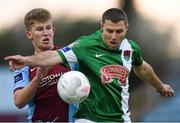17 April 2015; Mark O'Sullivan, Cork City, in action against Llyod Buckley, Drogheda United. SSE Airtricity League Premier Division, Drogheda United v Cork City. United Park, Drogheda, Co. Louth. Photo by Sportsfile
