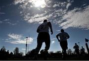 18 April 2015; Cork Constitution players run onto the pitch ahead the game. Bateman Cup Final, Cork Constitution v Clontarf. Temple Hill, Cork. Picture credit: Eoin Noonan / SPORTSFILE