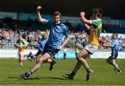 18 April 2015; Aaron Elliot, Dublin, celebrates scoring his side's second goal of the game. Electric Ireland Leinster GAA Football Minor Championship, Dublin v Offaly, Parnell Park, Dublin. Picture credit: Piaras Ó Mídheach / SPORTSFILE