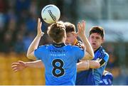 18 April 2015; Steven O'Brien, Tipperary, in action against Stephen Cunningham, left, and Conor Mullaly, Dublin. EirGrid GAA All-Ireland U21 Football Championship Semi-Final, Dublin v Tipperary. O'Connor Park, Tullamore, Co. Offaly. Picture credit: Ramsey Cardy / SPORTSFILE